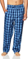 Men's Sleep Pajama Pant Soft Woven 100 Cotton Elastic Waist with Drawstring