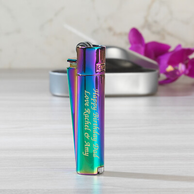 Personalised Genuine Metal Blue Gradient Clipper Cigarette Lighter Engraved  Gift