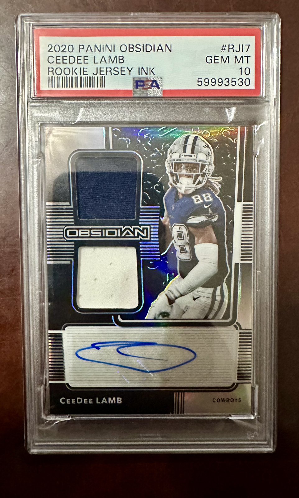 CeeDee Lamb Panini Obsidian Rookie Jersey Ink #RJI7 Base