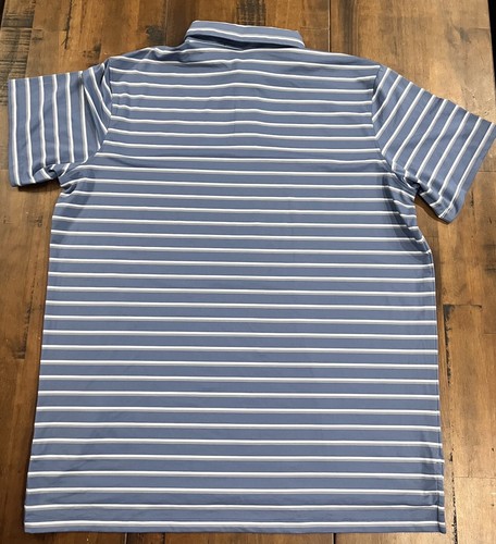 Greyson Shirt Mens XL Blue Gray White Striped Golf Preppy Polo NWOT - Picture 2 of 3