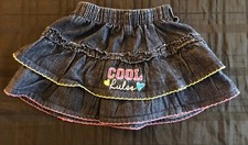 Vintage Unknown Brand Denim Girl Embroidery Skirt Size 18M