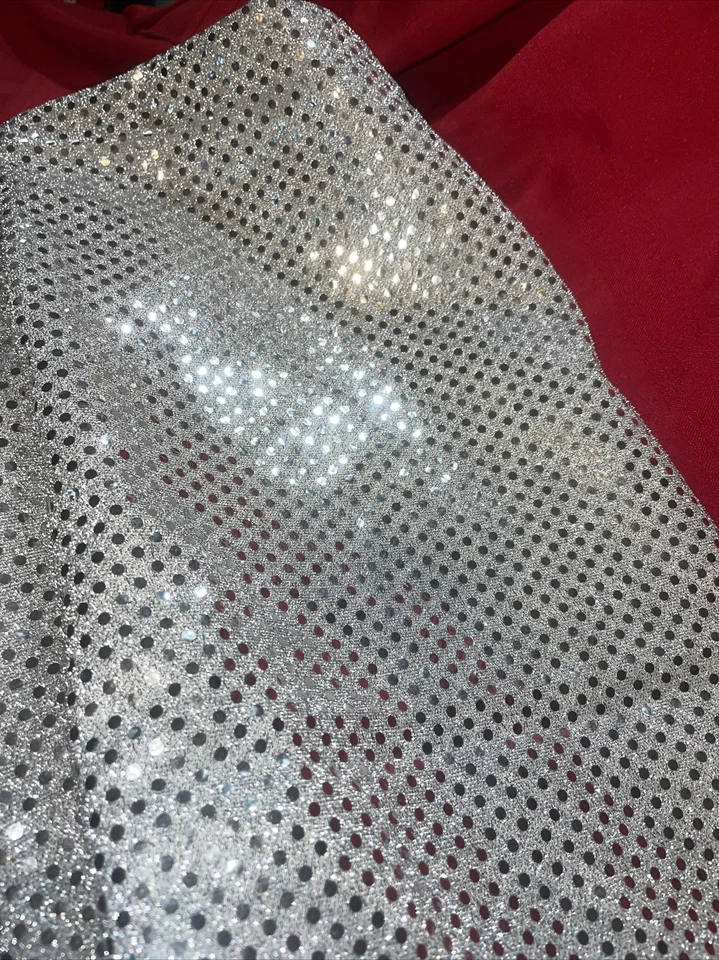 Silver bling fabric 45” wide X 2 yards.  - Image 3 of 4