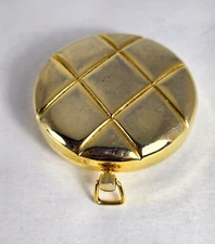 Vintage 60s Estee Lauder Pressed Powder Pocket Watch Style Compact, Mirror &Puff