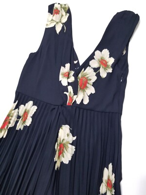 vince gardenia floral print twist front pleated dress Painted Garden Pleated Slip Dress in Dresses