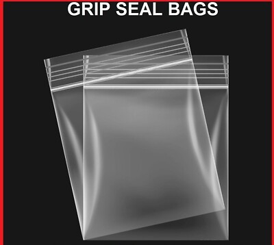 GRIP SEAL BAGS x 1000 ZIP LOCK WIEDERVERSCHLIESSBAR KLAR POLY KUNSTSTOFF 160 X 230 MM -6x9''