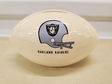 SUPER RARE Vintage Oakland Raiders NFL Football Bank Superbowl XV 1981 Ceramic