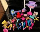 Vintage Lot 60+ Pcs. Barbie BBQ Grill, Basketball Hoop, Travel, Accessories