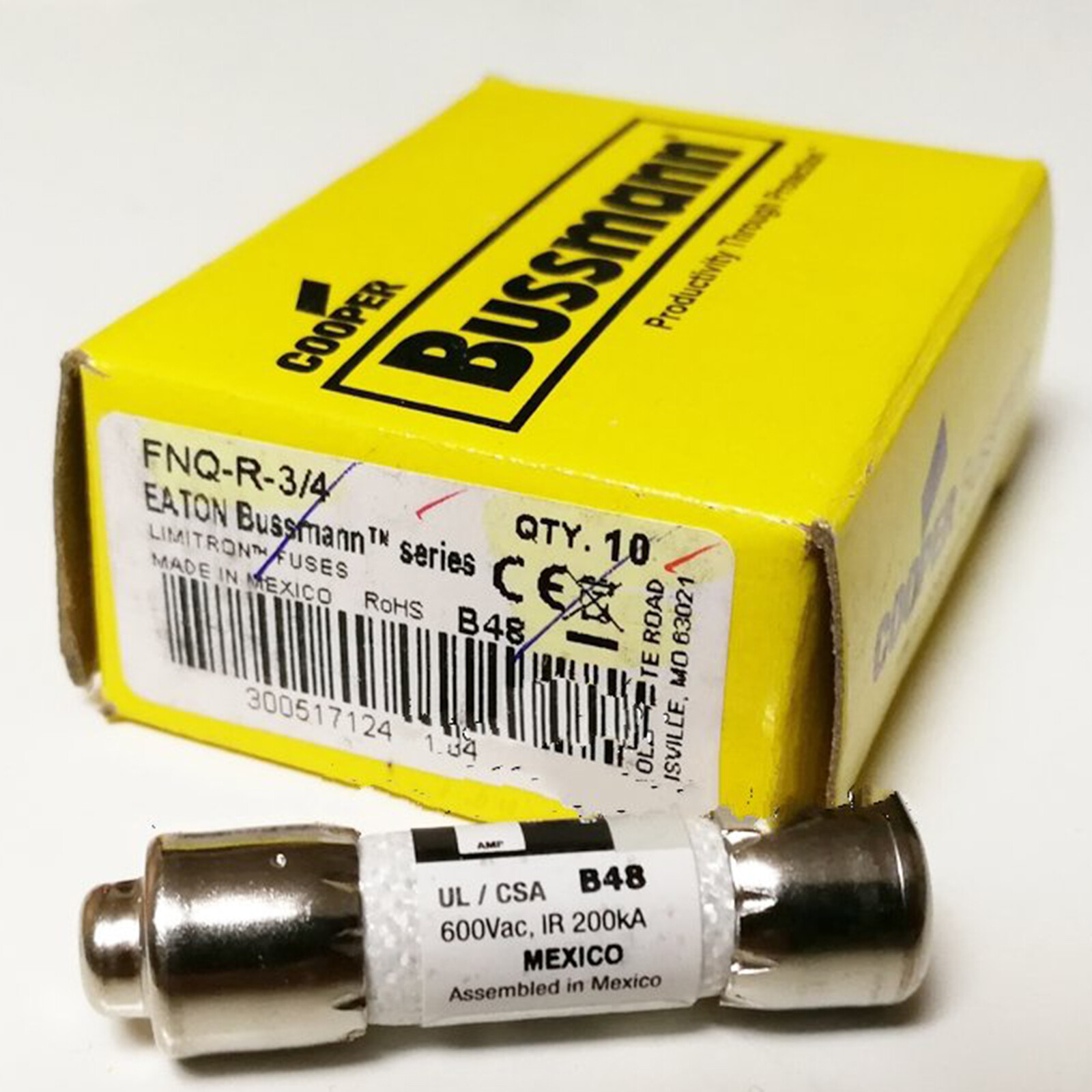 10PC new Bussmann FNQ-R-3/4 0.75A 600Vac FNQ-R Class Time-delay Fuses # ...