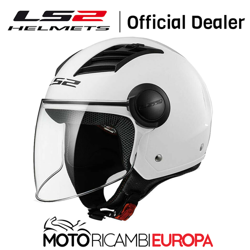 CASCO JET LS2 OF562 AIRFLOW GLOSS WHITE INTERNO REMOVIBILE PRESE D'ARIA |  eBay