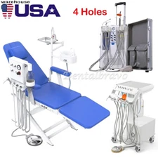 Portable Dental Mobile Delivery Unit Air Compressor Suction System 4Hole /Chair