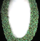 Vintage Colorful Green Chunky Beaded Multi Strand Ladies Statement Necklace 10" — photo 3