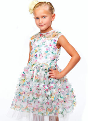 Halabaloo Girls 7 8 Pretty Petals Tulle Dress for Easter Wedding Flower Girl NWT