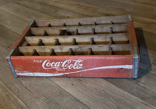 Vintage wooden Coca Cola Crate mid century wood crate wooden Box
