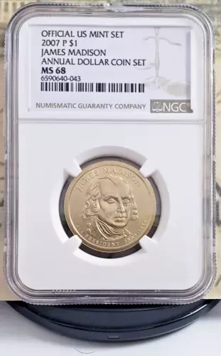 2007-P Presidential Series Dollar – James Madison - NGC MS68 - Nice! 043