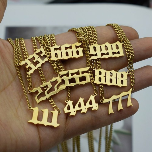111 666 Angel Number Devil Gold Pendant 
