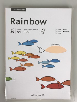 Papyrus Papier Multifunktionspapier Rainbow 80 g/m², A4 100 Blatt lachs B7-P1