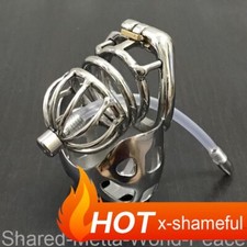 Stainless Steel Male Chastity Device Ball Cage Men Standard Metal Lock Belt