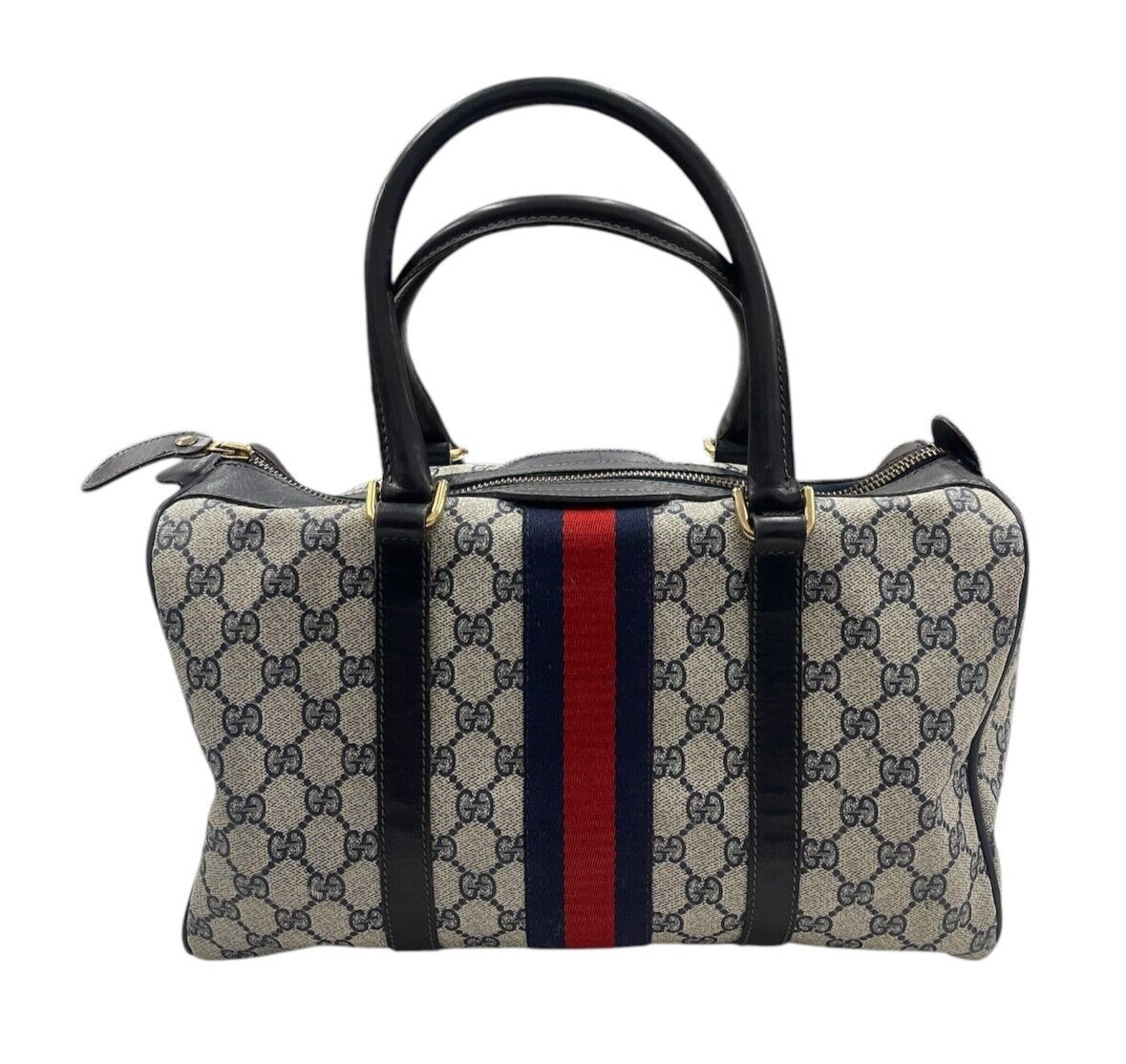 Pre Owed Vintage Gucci GG Supreme Sherry Line Boston Bag | eBay