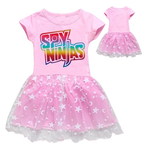 SPY NINJAS Fashion Dress Kids Cartoon Dress Baby Girls Lace Dresses Costume - Picture 33 of 33