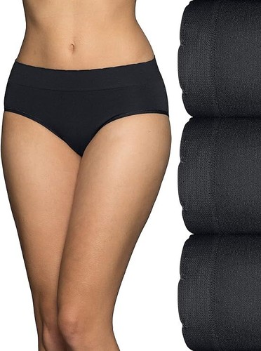 3 Pack Vanity Fair No Pinch No Show Seamless Hipster Panty Black Sz 5~6~7~8 - 第 1/5 張圖片