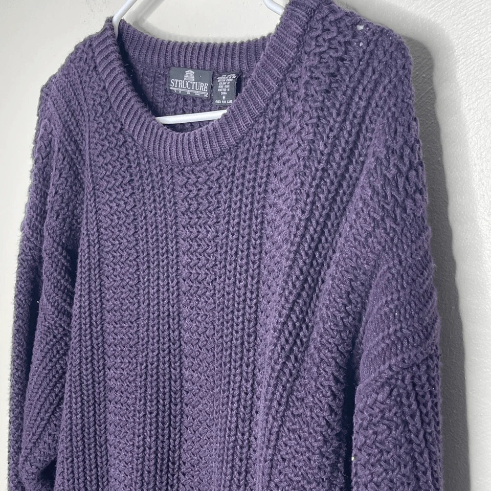 Structure Vintage Chunky Crew Neck Grandpa Sweater - Men’s US M - Image 3 of 4