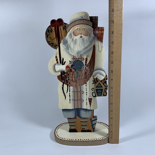 Joretta Headlee 25th Anniversary 16" Santa Hand Painted Wood Figure Signed 2005 - Picture 2 of 16
