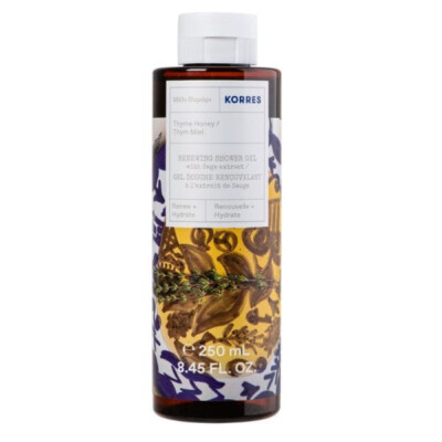 Korres Thyme Honey Moisturizing Showergel 250 ml,88.4% Natural Aloe,Sage extract