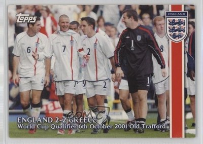 2002 Topps England Sol Campbell David Beckham Gary Neville 2-2 Greece #60 0cp0