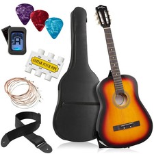 38-inch Beginner Acoustic Guitar Package - Starter Kit  Accessories- Sunburst