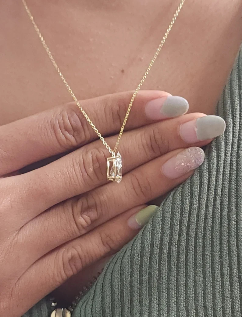 2 Ct Pear Certified Lab Grown Diamond Solitaire Teardrop Pendant 14k Yellow Gold