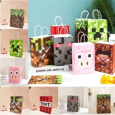 8pc/set Minecraft Theme Kids Birthday Party Decoration Kids Gift Bag Candy Bags