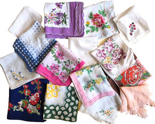 15 Vintage Small Cotton HANDKERCHIEFS mostly 9-10" nice condition 6