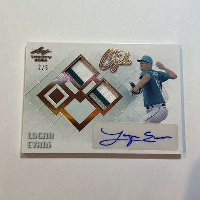 2024 Leaf Trinity Logan Evans Patch Auto /5 Seattle Mariners The Cycle #CS-LE1
