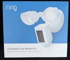 Ring Floodlight Cam Wired Plus with motion-activated 1080p HD video, White