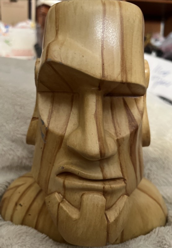 Moai Tiki Folk Art Head Sculpture Primitive Naive Vintage Antiques