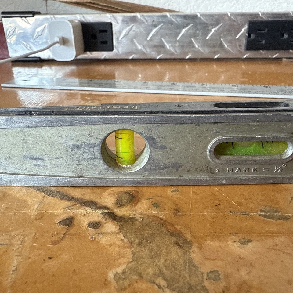 ARTESANO VINTAGE Nº 3983 9 pulgadas  NIVEL TORPEDO ALUMINIO 3 BURBUJAS Foto 4 de 4