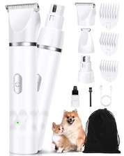 3 in 1 Small Dog Grooming Kit, 2 Speed Rechargeable Dog Hair Clippers with Gu...