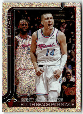 Topps NBA Flagship 2025 No. 284 Tyler Herro Heat Catch Fire Glitter Holo