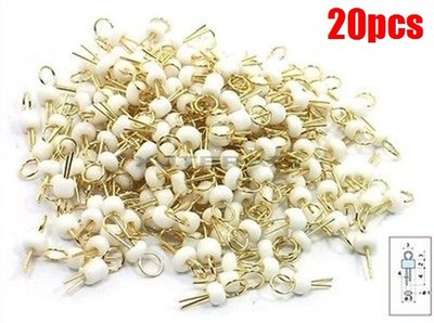 20Pcs Test Point Pin Pcb Board White Gold Tone Soldering Breadboard Ic New gc