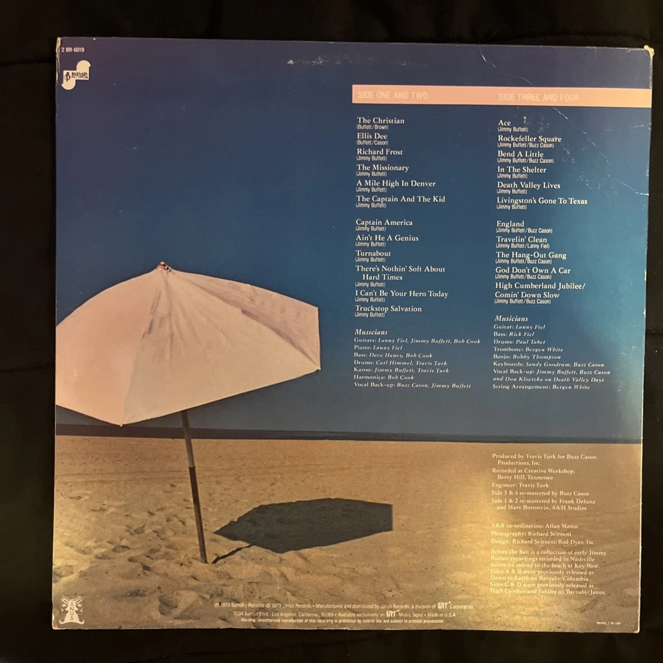 Jimmy Buffett Before the Salt 2 LP EX/EX 1979 Barnaby Double (Bufett Buffet) - Image 2 of 4