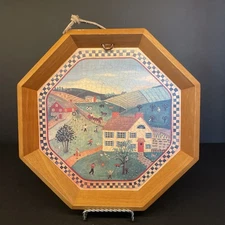 VTG Crowning Touch Collection Octagonal WoodenPlate Country Core 10.5”Diameter  