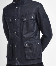 Barbour International Duke Wax Jacket Mens Small Blue Black NEW TAG RRP £269