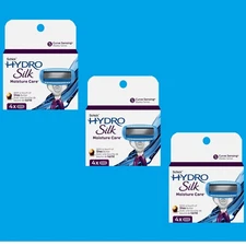 3 Pks Schick Hydro Silk Moisture Care 5 Blades Shaver 4/Pack Total 12 Cartridges