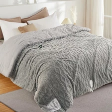 Electric Heated Blanket 104x90'' Dual Heating Zone 6Heat Level Wireless Control