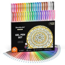 80 Pack Glitter Gel Pens, 40 Colors Glitter Gel Pens Set with 40 Refills for ...