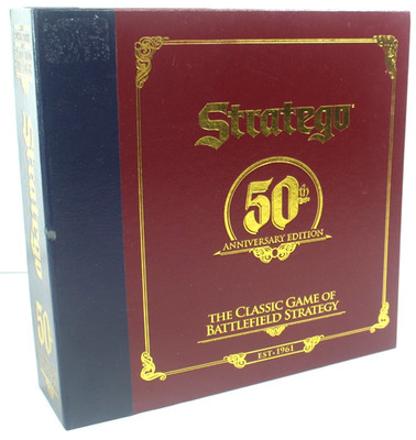 Stratego 50th Anniversary Edition Bookshelf Type Box All Parts + 2 Bonus Pieces!