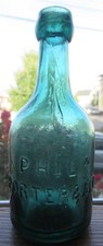 Sparkling & Whittled Teal Blue Green Philadelphia Iron Pontil Porter Ale Bottle