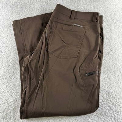 Eddie Bauer 38x30 Brown Athletic Outdoor Hiking Pants Pockets First Ascent