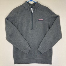 Vineyard Vines Men's Quarter Zip Shep Pullover Sweater Gray S Preppy Cotton