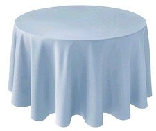 6-120" Sky Blue Round Wedding Banquet Polyester Fabric Tablecloth Event Birthday